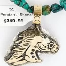 12kt Gold Filled and .925 Sterling Silver Handmade Horse Navajo Turquoise Native American Necklace 390788953079