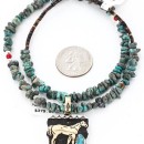 12kt Gold Filled and .925 Sterling Silver Handmade Horse Certified Authentic Navajo Turquoise Native American Necklace 390824934155