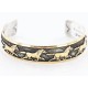 12kt Gold Filled and .925 Sterling Silver Handmade Horse Certified Authentic Shennen Navajo Native American Bracelet 390817561302