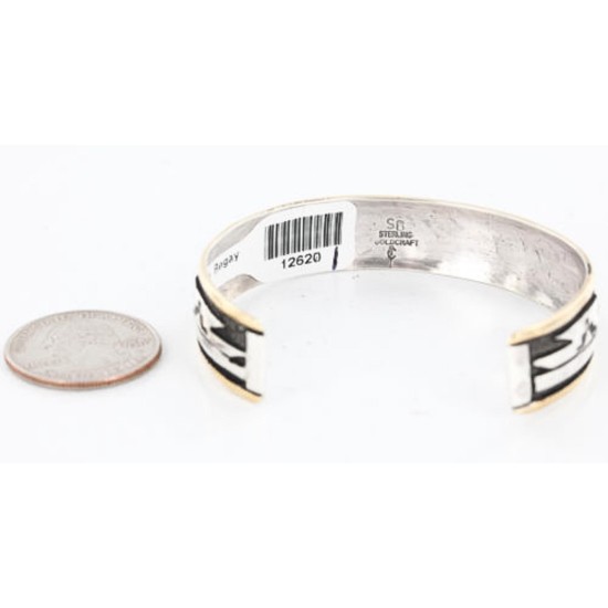 12kt Gold Filled and .925 Sterling Silver Handmade Horse Certified Authentic Shennen Navajo Native American Bracelet 390817561302