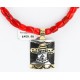 12kt Gold Filled and .925 Sterling Silver HANDMADE KACHINA Certified Authentic Navajo Turquoise and Coral Native American Necklace 371105091230