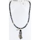 12kt Gold Filled and .925 Sterling Silver Handmade KOKOPELI Certified Authentic Navajo Turquoise and Black Onyx Native American Necklace 371003530121