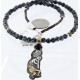 12kt Gold Filled and .925 Sterling Silver Handmade KOKOPELI Certified Authentic Navajo Turquoise and Black Onyx Native American Necklace 371003530121