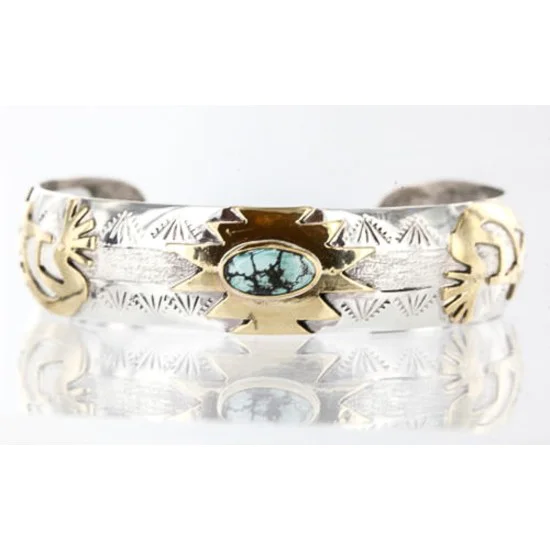 12kt Gold Filled and .925 Sterling Silver Handmade Kokopeli Navajo Turquoise Native American Bracelet 370999515772 12kt Gold Filled and .925 Sterling Silver Handmade Kokopeli Navajo Turquoise Native American Bracelet 370999515772