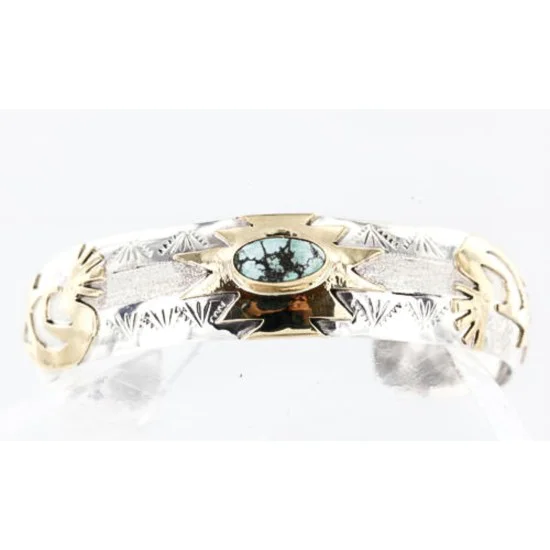 12kt Gold Filled and .925 Sterling Silver Handmade Kokopeli Navajo Turquoise Native American Bracelet 370999515772 12kt Gold Filled and .925 Sterling Silver Handmade Kokopeli Navajo Turquoise Native American Bracelet 370999515772