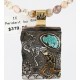 12kt Gold Filled and .925 Sterling Silver Handmade KOKOPELI Certified Authentic Navajo Turquoise Native American Necklace 371007373529