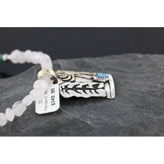 12kt Gold Filled and .925 Sterling Silver Handmade KOKOPELI Certified Authentic Navajo Turquoise Native American Necklace 390741155181