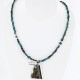 12kt Gold Filled and .925 Sterling Silver Handmade KOKOPELI Certified Authentic Navajo Turquoise Native American Necklace 390752298315