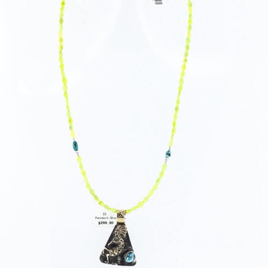 12kt Gold Filled and .925 Sterling Silver Handmade KOKOPELI Certified Authentic Navajo Turquoise Native American Necklace 390760698648
