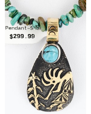 12kt Gold Filled and .925 Sterling Silver Handmade KOKOPELLI and CORN Certified Authentic Navajo Native American Necklace 371017118074
