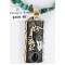 12kt Gold Filled and .925 Sterling Silver Handmade KOKOPELLI Certified Authentic Navajo Turquoise and Black ONYX Native American Necklace 371016967573