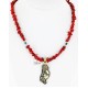 12kt Gold Filled and .925 Sterling Silver HANDMADE KOKOPELLI Certified Authentic Navajo Turquoise and Coral Native American Necklace 371115338102