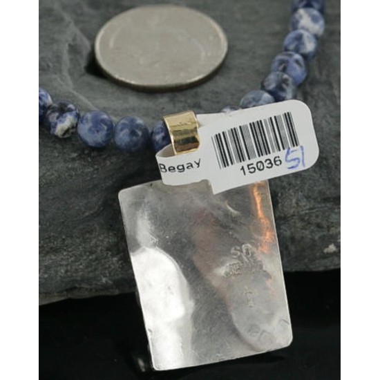 12kt Gold Filled and .925 Sterling Silver Handmade KOKOPELLI Certified Authentic Navajo Turquoise Native American Necklace 370911172688