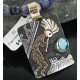 12kt Gold Filled and .925 Sterling Silver Handmade KOKOPELLI Certified Authentic Navajo Turquoise Native American Necklace 370911172688
