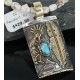 12kt Gold Filled and .925 Sterling Silver Handmade KOKOPELLI Certified Authentic Navajo Turquoise Native American Necklace 370918177619