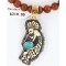 12kt Gold Filled and .925 Sterling Silver Handmade KOKOPELLI Certified Authentic Navajo Turquoise Native American Necklace 371014487084