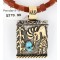 12kt Gold Filled and .925 Sterling Silver Handmade KOKOPELLI Certified Authentic Navajo Turquoise Native American Necklace 371017182396