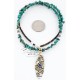 12kt Gold Filled and .925 Sterling Silver Handmade KOKOPELLI Certified Authentic Navajo Turquoise Native American Necklace 371037489523