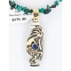 12kt Gold Filled and .925 Sterling Silver Handmade KOKOPELLI Certified Authentic Navajo Turquoise Native American Necklace 371037489523