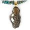 12kt Gold Filled and .925 Sterling Silver Handmade KOKOPELLI Certified Authentic Navajo Turquoise Native American Necklace 371051550927
