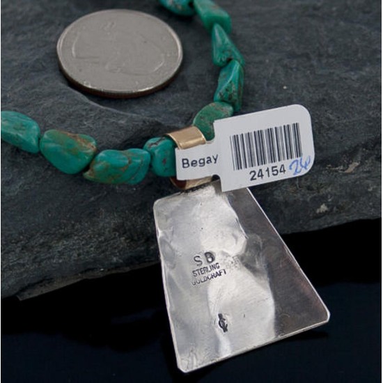 12kt Gold Filled and .925 Sterling Silver Handmade KOKOPELLI Certified Authentic Navajo Turquoise Native American Necklace 390650216576 12kt Gold Filled and .925 Sterling Silver Handmade KOKOPELLI Certified Authentic Navajo Turquoise Native American Necklace 390650216576