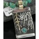 12kt Gold Filled and .925 Sterling Silver Handmade KOKOPELLI Certified Authentic Navajo Turquoise Native American Necklace 390673065306