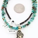 12kt Gold Filled and .925 Sterling Silver Handmade KOKOPELLI Navajo Turquoise Native American Necklace 390792627137