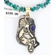 12kt Gold Filled and .925 Sterling Silver Handmade KOKOPELLI Certified Authentic Navajo Turquoise Native American Necklace 390823392178