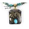 12kt Gold Filled and .925 Sterling Silver Handmade KOKOPELLI Certified Authentic Navajo Turquoise Native American Necklace 390842147001