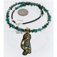 12kt Gold Filled and .925 Sterling Silver Handmade KOKOPELLI Certified Authentic Navajo Turquoise Native American Necklace 390858540457