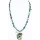 12kt Gold Filled and .925 Sterling Silver Handmade LIZARD Certified Authentic Navajo Turquoise Native American Necklace 371016951279
