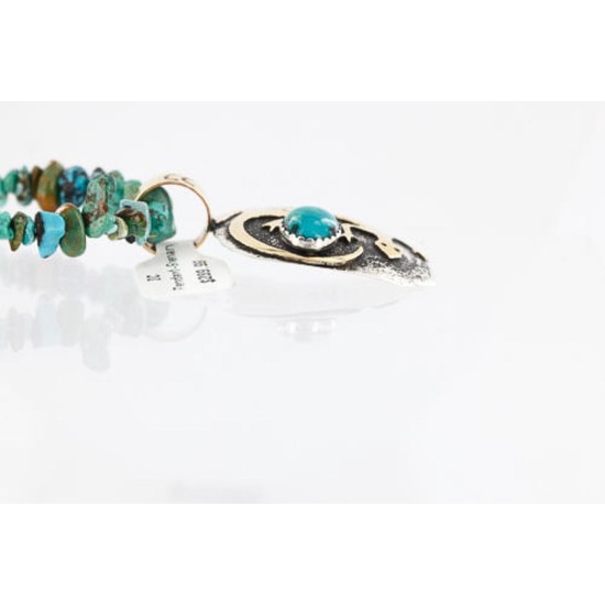 12kt Gold Filled and .925 Sterling Silver Handmade LIZARD Certified Authentic Navajo Turquoise Native American Necklace 371016951279