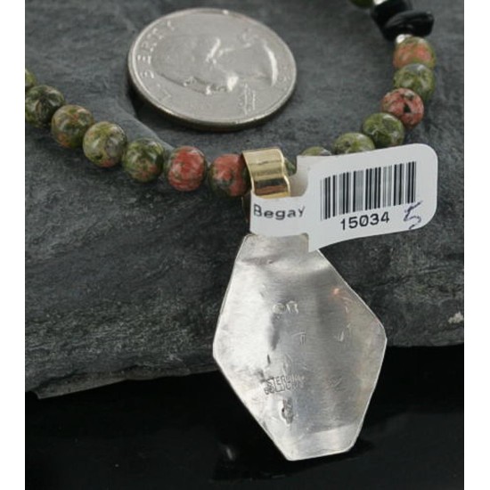 12kt Gold Filled and .925 Sterling Silver Handmade Lizard Certified Authentic Navajo Turquoise Native American Necklace 390671871410