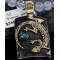 12kt Gold Filled and .925 Sterling Silver Handmade Lizard Certified Authentic Navajo Turquoise Native American Necklace 390738864747