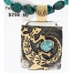 12kt Gold Filled and .925 Sterling Silver Handmade LIZARD Certified Authentic Navajo Turquoise Native American Necklace 390781458324