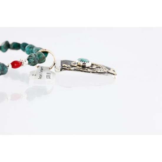 12kt Gold Filled and .925 Sterling Silver Handmade LIZARD Certified Authentic Navajo Turquoise Native American Necklace 390781458324