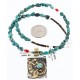 12kt Gold Filled and .925 Sterling Silver Handmade LIZARD Certified Authentic Navajo Turquoise Native American Necklace 390781458324