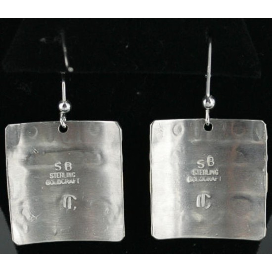 12kt Gold Filled and .925 Sterling Silver Handmade MOUNTAIN Certified Authentic Navajo Earring Native American Earrings 370923034848