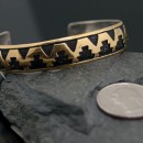 12kt Gold Filled and .925 Sterling Silver Handmade Mountain Certified Authentic Navajo Native American Bracelet 390674993138