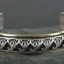 12kt Gold Filled and .925 Sterling Silver Handmade Mountains Navajo Silver Native American Bracelet 370929234035