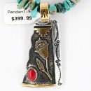 12kt Gold Filled and .925 Sterling Silver Handmade Rose Certified Authentic Navajo Natural CORAL Native American Necklace 371051509221