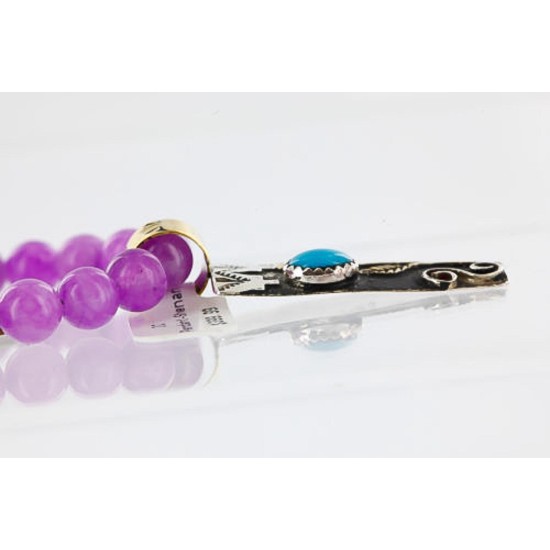12kt Gold Filled and .925 Sterling Silver Handmade Rose Certified Authentic Navajo Purple Agate Native American Necklace 370964523508