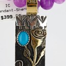 12kt Gold Filled and .925 Sterling Silver Handmade Rose Certified Authentic Navajo Purple Agate Native American Necklace 370964523508