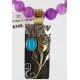 12kt Gold Filled and .925 Sterling Silver Handmade Rose Certified Authentic Navajo Purple Agate Native American Necklace 370964523508