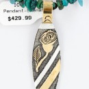 12kt Gold Filled and .925 Sterling Silver Handmade Rose Certified Authentic Navajo Turquoise Native American Necklace 371037304763