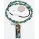 12kt Gold Filled and .925 Sterling Silver HANDMADE Rose Certified Authentic Navajo Turquoise Native American Necklace 371114645560