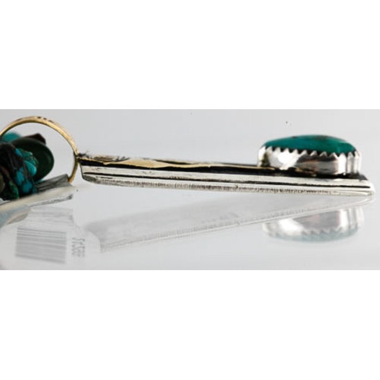 12kt Gold Filled and .925 Sterling Silver HANDMADE Rose Certified Authentic Navajo Turquoise Native American Necklace 371114645560