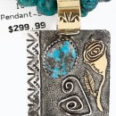 12kt Gold Filled and .925 Sterling Silver Handmade Rose Certified Authentic Navajo Turquoise Native American Necklace 390781591252