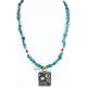12kt Gold Filled and .925 Sterling Silver Handmade Rose Certified Authentic Navajo Turquoise Native American Necklace 390789490052