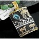 12kt Gold Filled and .925 Sterling Silver Handmade Storyteller Certified Authentic Navajo Turquoise Native American Necklace 370903533016